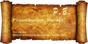Pissenberger Bardó névjegykártya